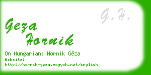 geza hornik business card